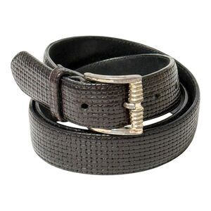 CALE Spain Textured Weave Leather Belt M-3367-3 Black Mens 36